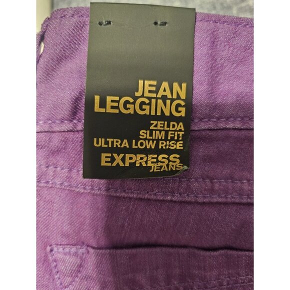Express Women's Zelda Slim Fit Ultra Low Rise Purple Jean Legging Size 6 NWT - Picture 13 of 13